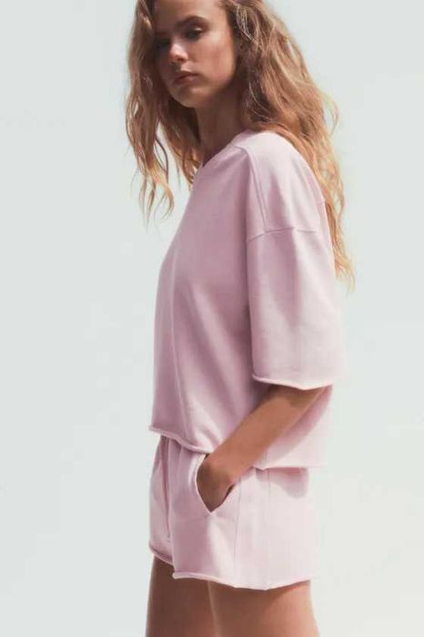 Жіночий літній костюм шорти та футболка Zara