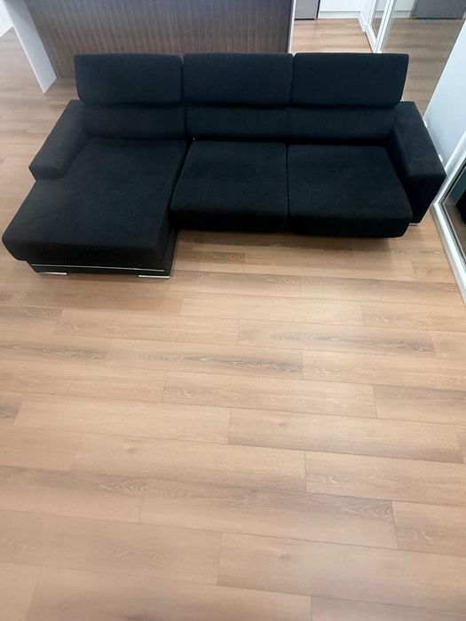 Sofá chaise lounge preto