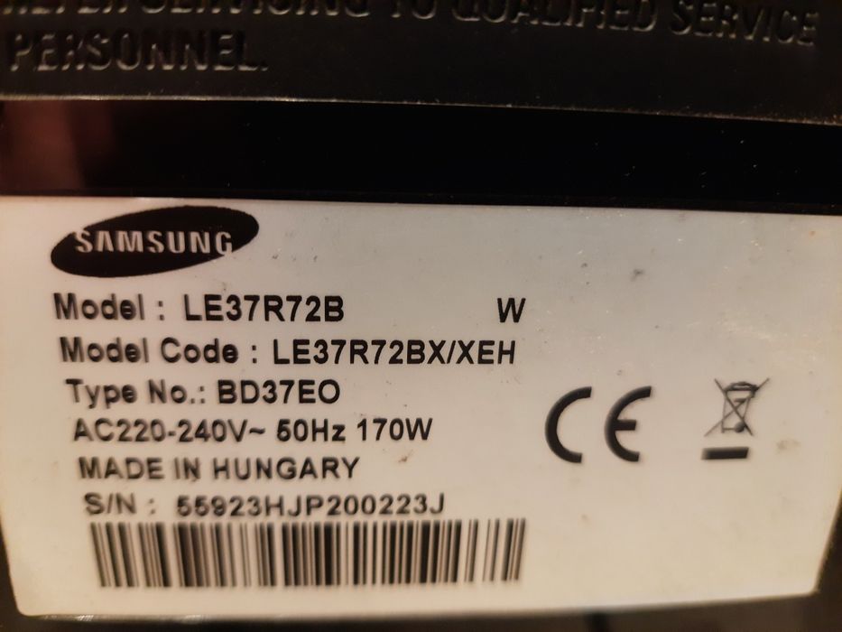 Samsung le37r72 uszkodzony telewizor