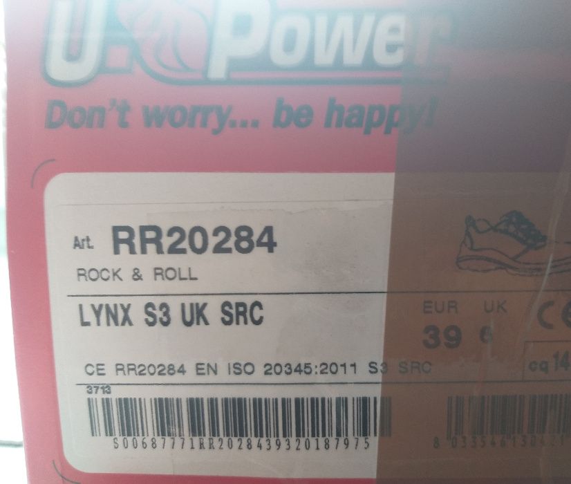 Новые Защитные  Полуботинки  U-Power LYNX UK S3 SRC 39r. Original
