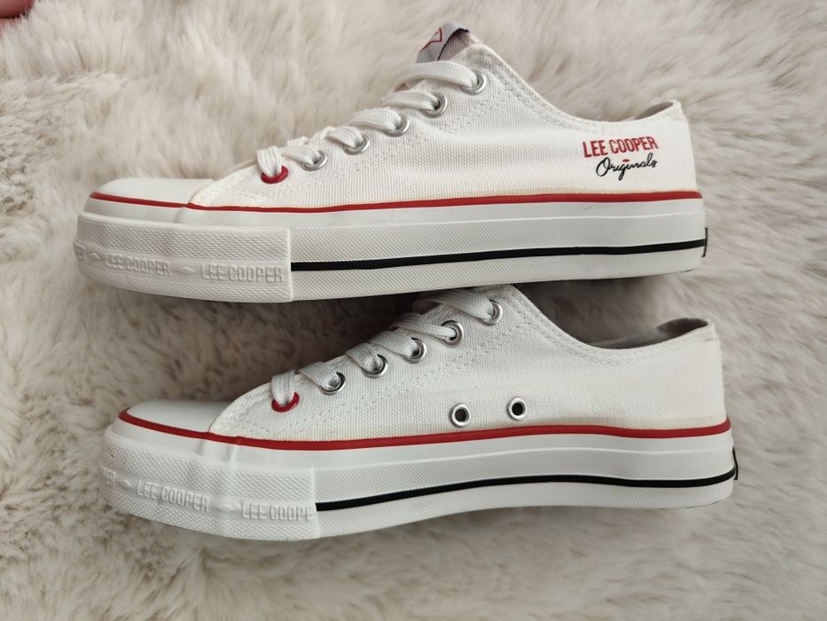 Trampki Lee Cooper na platformie białe r. 38 - założone raz