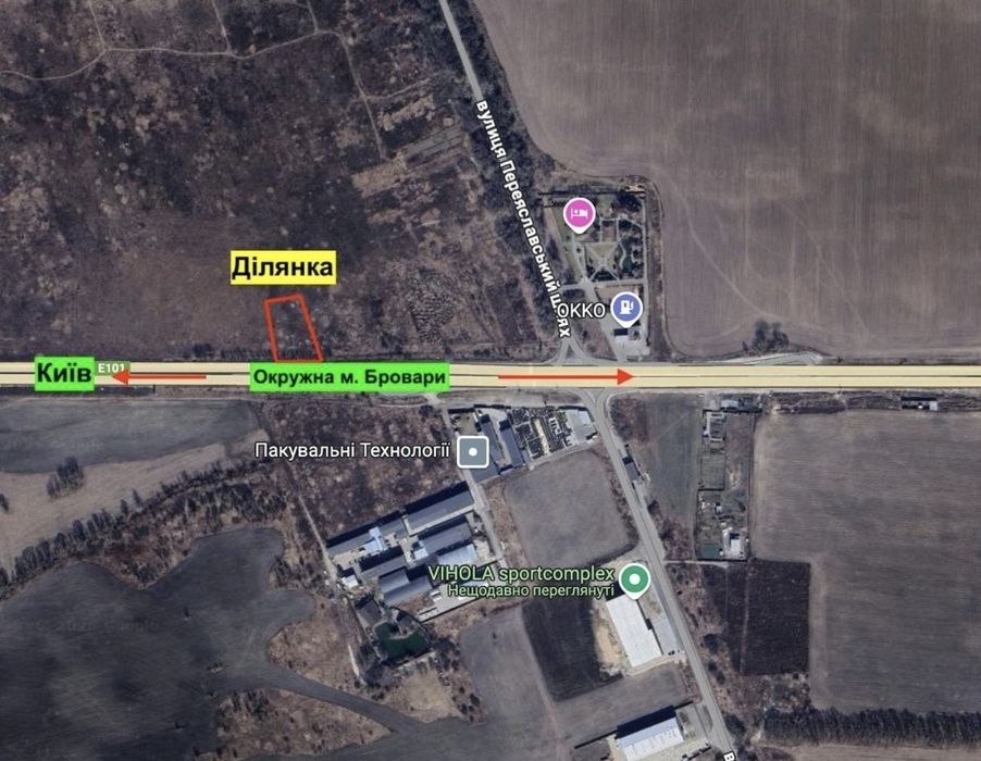 Продаж фасадної ділянки 1,115Га на Окружній міста Бровари