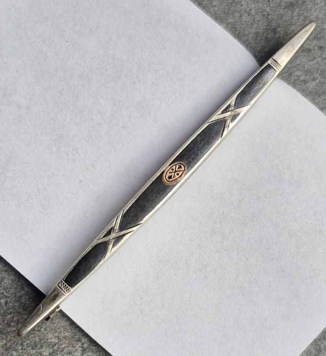 Stara zapinka, broszka - srebro pr.800 - PRL