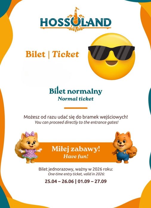 Dwa  bilety normalne do Hossoland