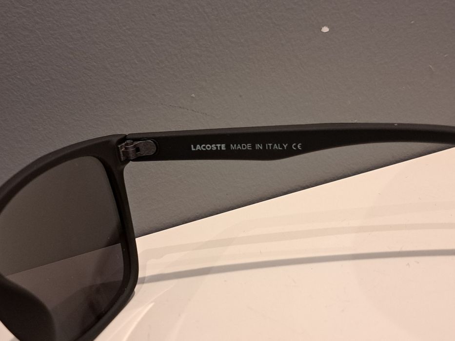 LACOSTE męskie okulary przeciwsłoneczne nowe czarne lustrzanki polaryz