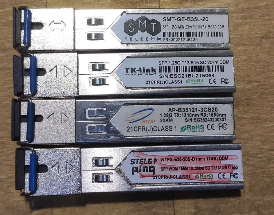 Продам Б/У SFP 1550 1310 20км