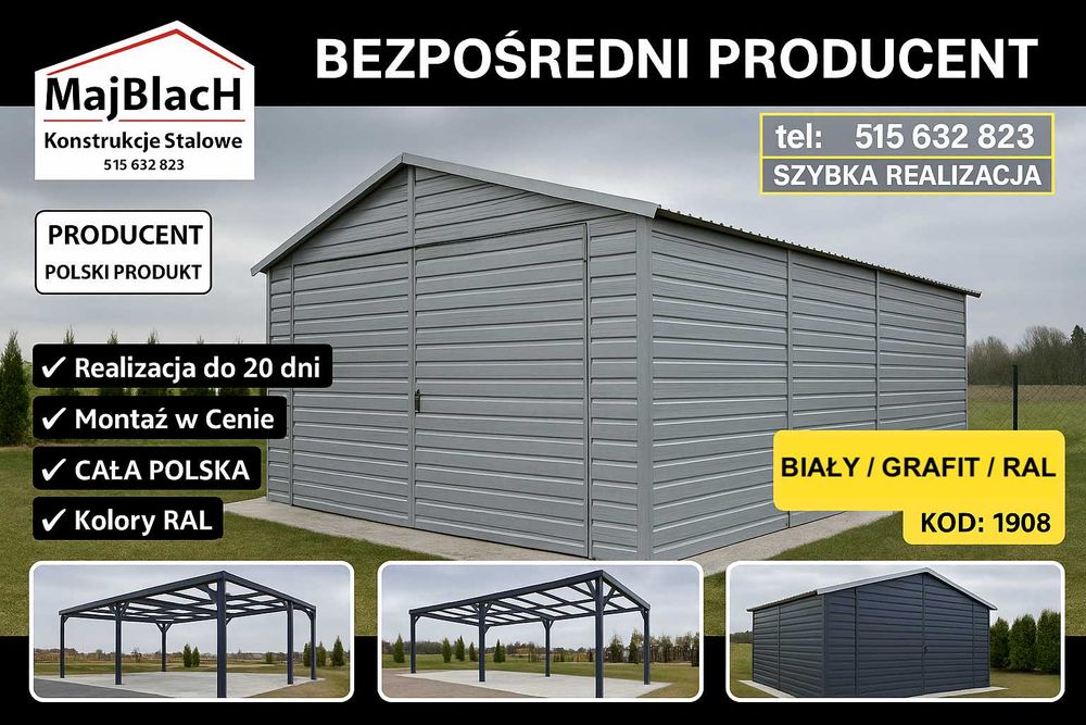 Blaszak Ocynk - Garaż Blaszany Ocynkowany - Producent – Maj-BlacH
