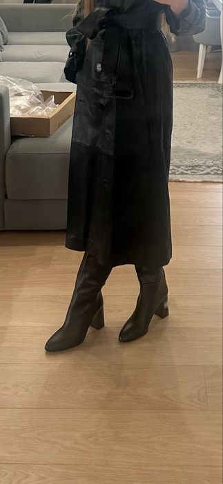 Zara кожаные высокие сапоги 38 размер, абсолютно новые