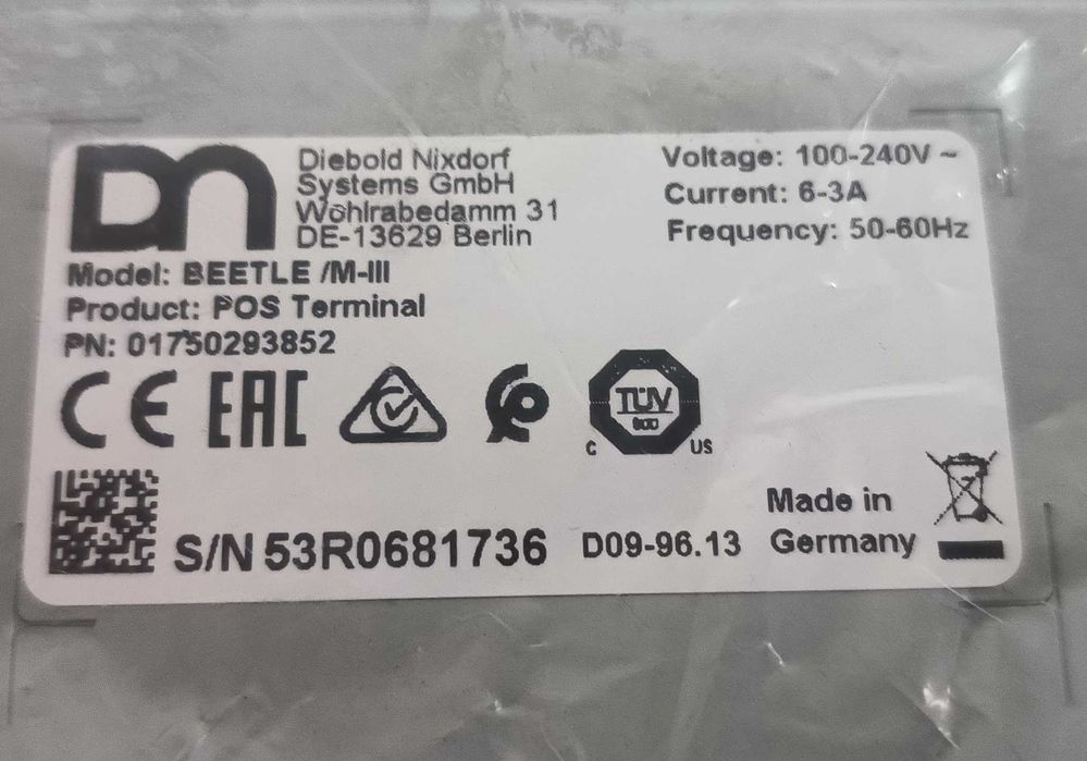 PC Diebold-Nixdorf BEETLE MII Terminal POS  G3900/4GB/500GB/Win10