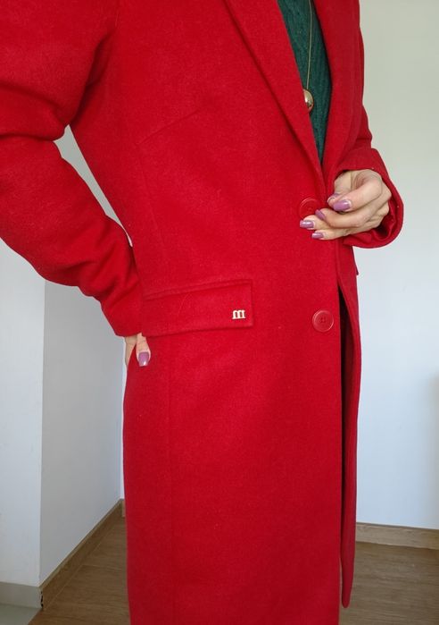 Płaszcz Monnari 40 wełna wełniany midi długi elegancki klasyczny nowy