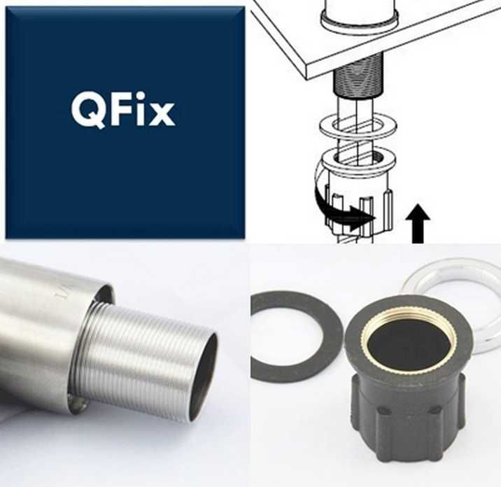 Bateria Kuchenna Kran Jednouchwytowa Szara VBChome Inox #3309