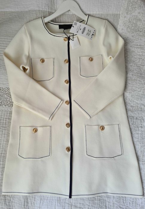 Długi kardigan zapinany marynarka żakiet Zara M nowa