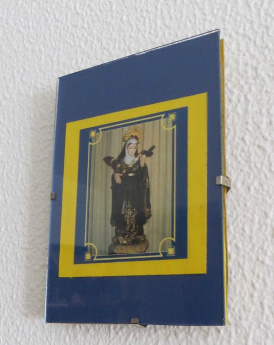 Quadro Santa Rita, com vidro - Medida 13X18 cm - Imagem antiga