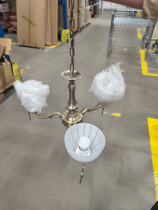 Lampa sufitowa wisząca Baxio złoto-biała  szkło Italux