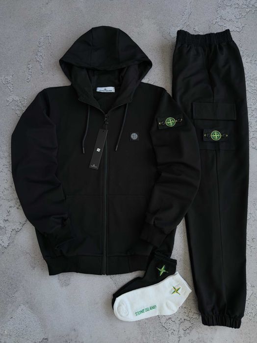 Спортивний костюм чоловічий STONE ISLAND: зіп худі-штани  ( S - XXXL )