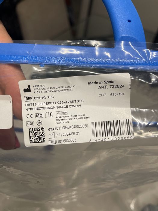 Colete Cervical/ Lombar Avant C35+ novo