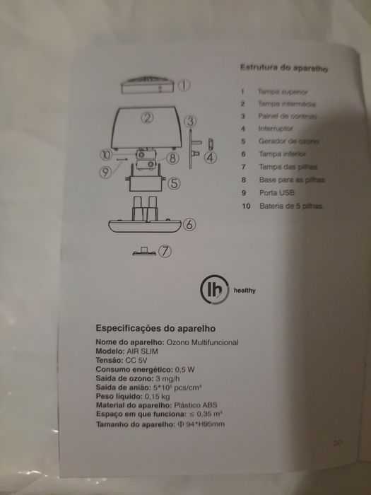 Purificador de ar multifuncional - Lufthous - Novo