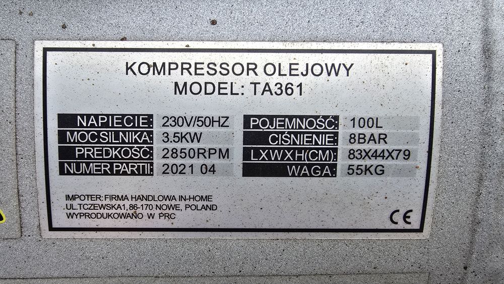 Kompresor olejowy Targed 100L