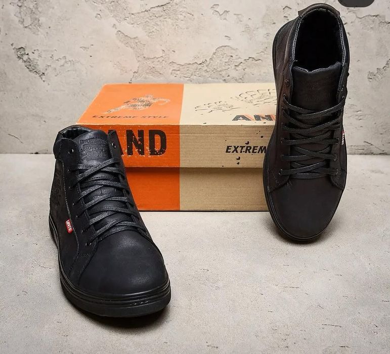 Мужские зимние ботинки Levi's Мужские зимние кожаные кроссовки Levi's