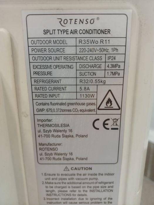 Klimatyzator rotenso R35Wo R11