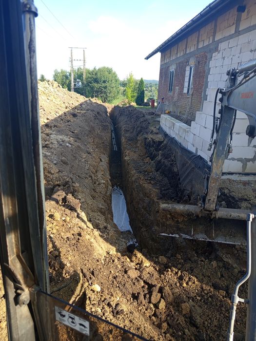 Usługi koparką 3,5t, koparką kołową 12t, koparko ładowarką, wozidło 9