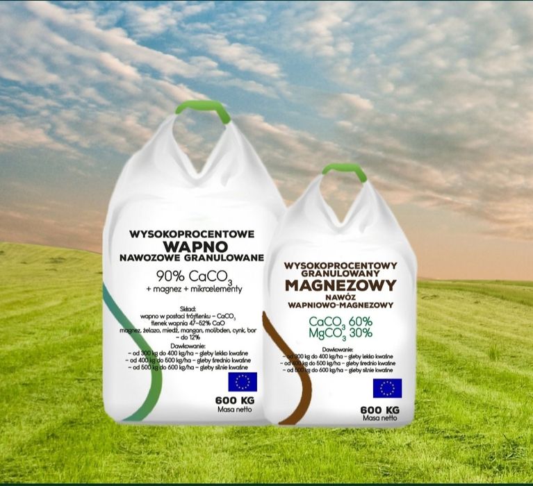 Wapno granulowane węglanowe, magnezowe, kreda jeziorna