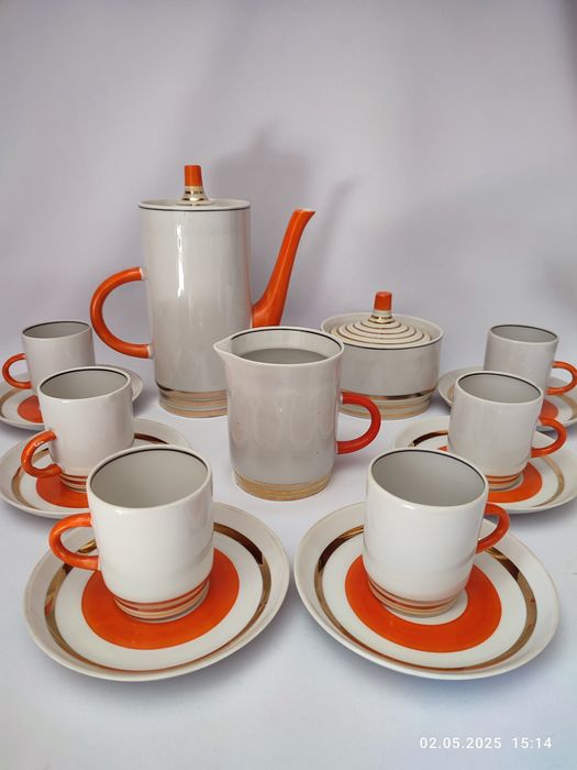 Кофейный сервиз "Березень" Барановка СССР, блюдце царизм Кузнецов Верб