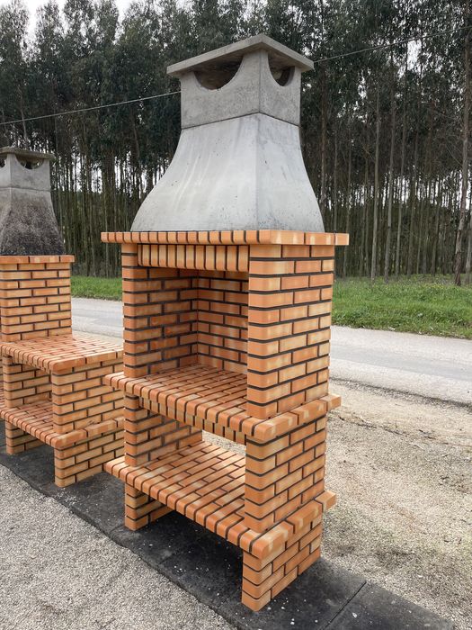 Churrasqueira Tijolo Matizado e Cimento Refratário