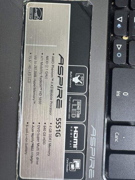 Aser aspire 5551G ноут під відновлення(південний міст)