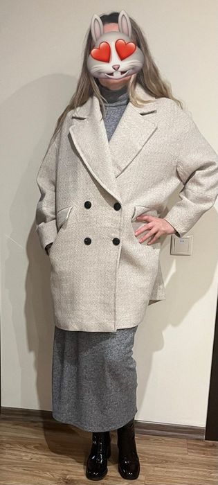 Демісезонне пальто жіноче, колір меланж, розмір М-Л, MNG