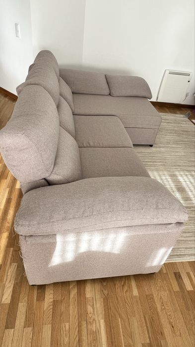 Sofá Chaise Long Bege 270x150cm