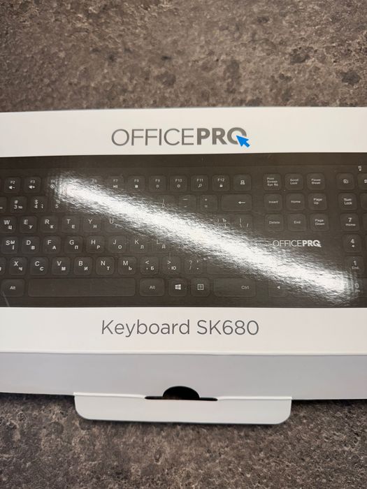 Клавіатура бездротова бесшумна OfficePro SK680 Wireless Black
