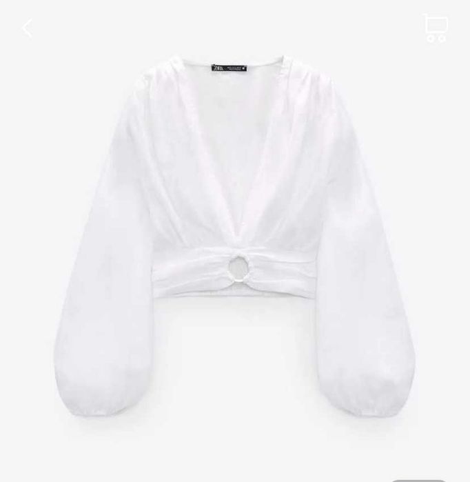 Zara лляна сорочка, укорочена сорочка, топ