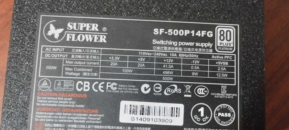 БП Super Flower SF-500P14FG 80 Plus Platinum Silent