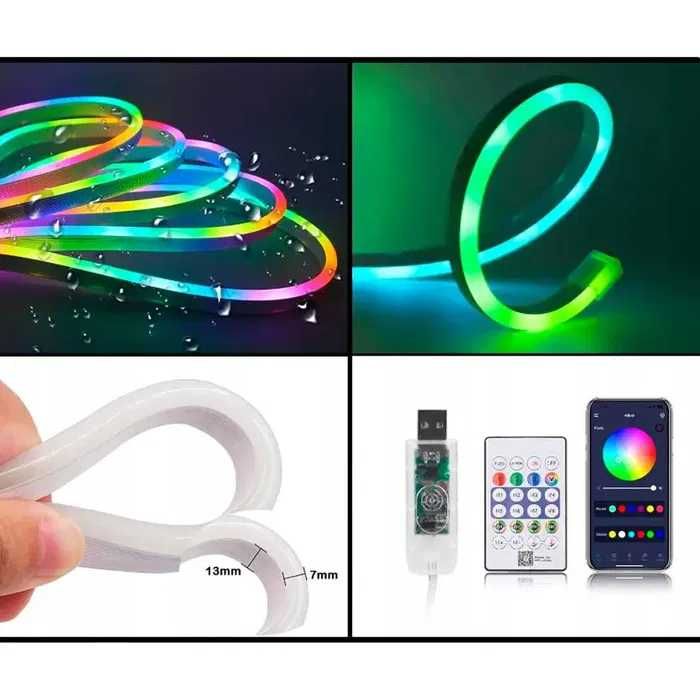 RGBIC Світлодіодна стрічка Неонова USB Bluetooth 1, 2, 3, 5 м.