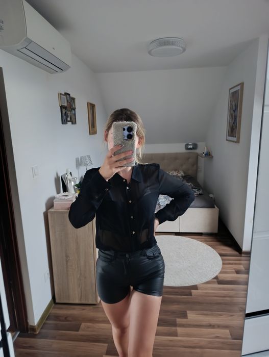 Koszula elegancka kobieca s m przezroczysta