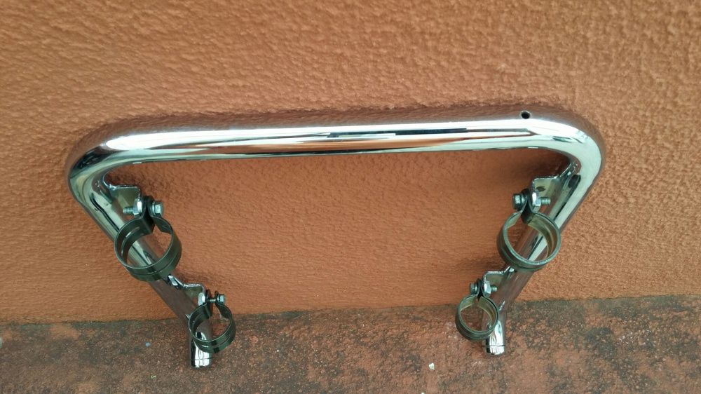 Proteção cromado de radiador mota custom chopper