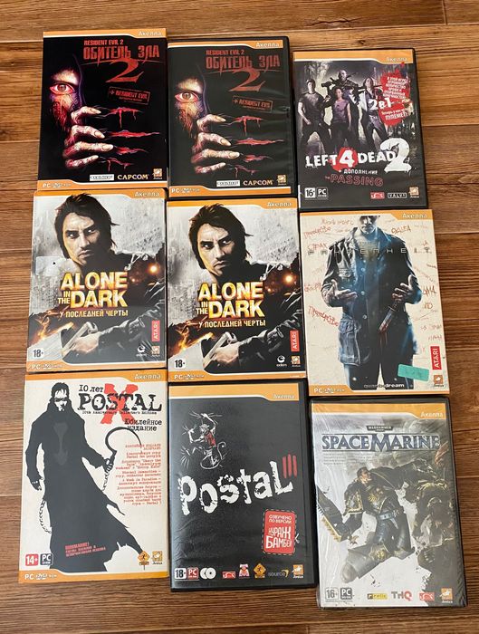 Диски для ПК: Обитель Зла, Resident Evil, Alone in the Dark, Postal Fahrenheit Painkiller Suffering Jericho
