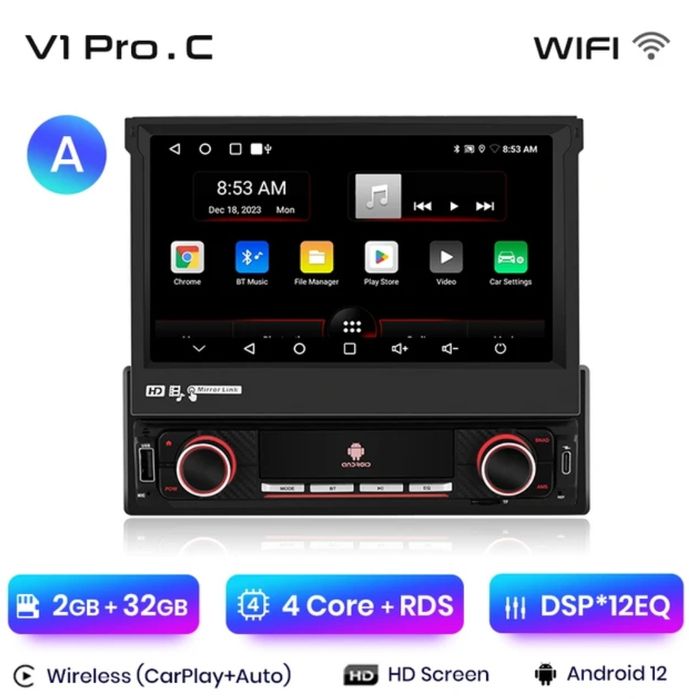 Rádio 1din 7" android 2/32Gb universal Carplay gps wifi Bluetooth NOVO