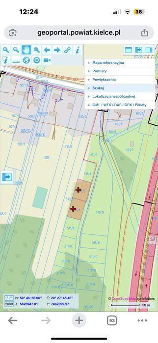 Działka budowlana WZ prąd woda - Podzamcze 890 - 1200 m
