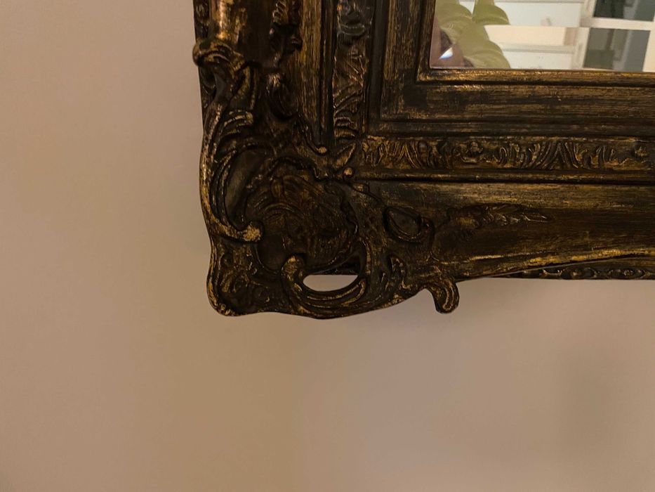 Espelho Grande em Madeira Trabalhada Estilo barroco  13Cm de Perfil