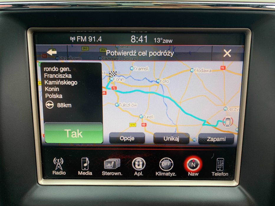 Uconnect 8.4 Polskie menu Nawigacja Jeep Ram Dodge Chrysler Konwersja