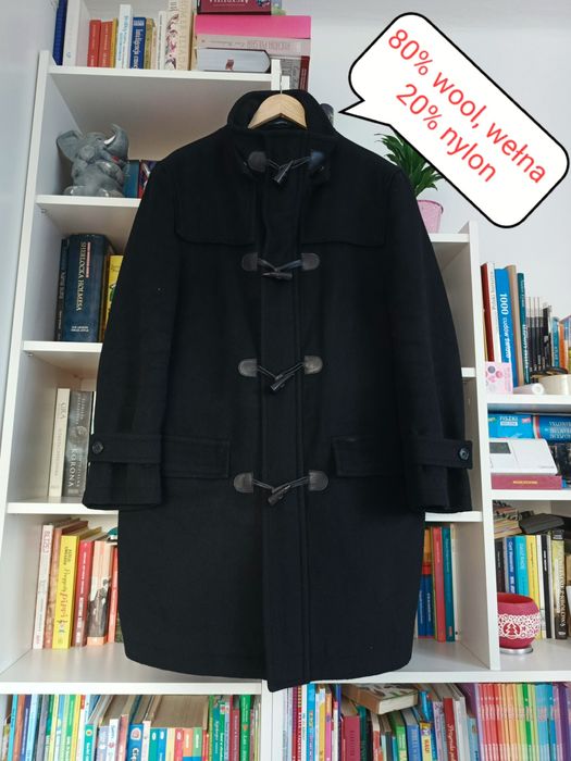 Płaszcz, budrysówka, Nautica, 40R, czarny, 80% wełna, ocieplany