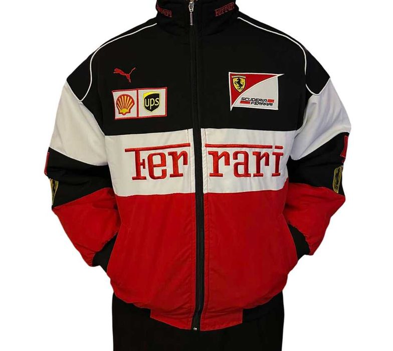 Kurtka Ferrari Vintage F1 Wyścigowa Bomberka Biała UNISEX M L XL