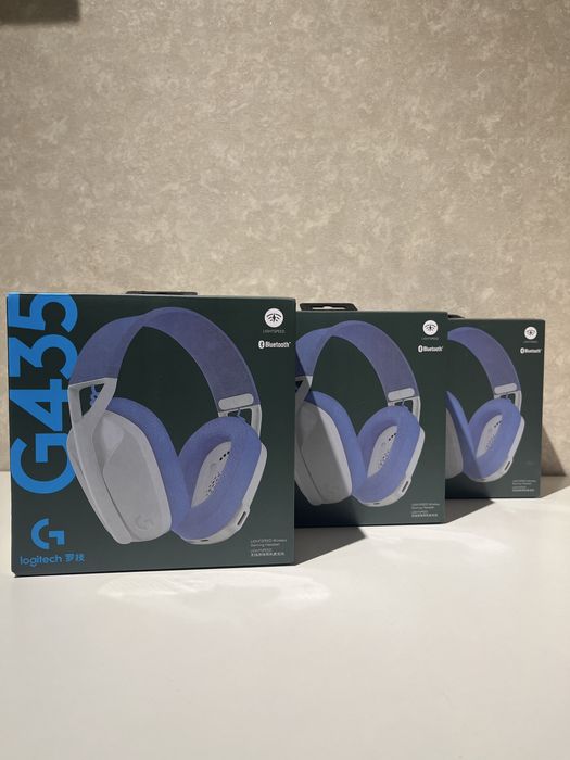 Нові навушники Logitech G435 Lightspeed білі/чорні