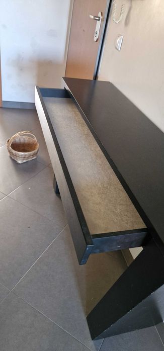 Consola de entrada em wengué castanho