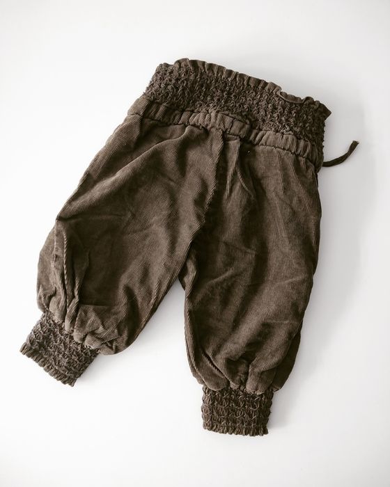 Brązowe sztruksowe spodenki bawełna baby baby KappAhl 62