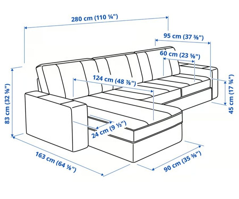 Sofá Kivic com chaise longue - fantástico, pouco uso e melhor preço