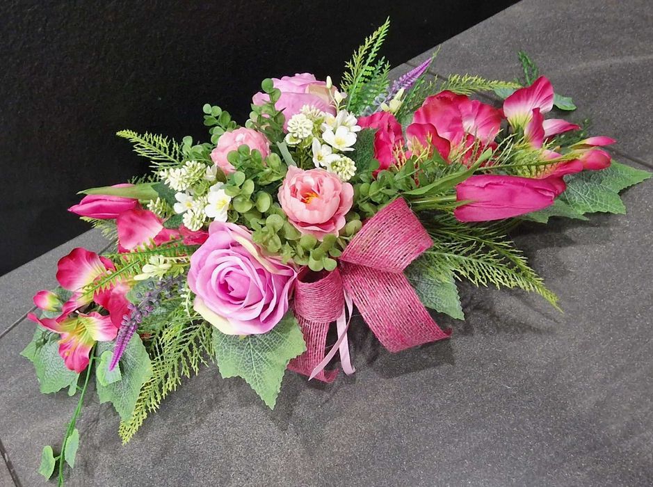 Komplet kompozycji kwiatowych na grób stroik wkład do wazonu W237