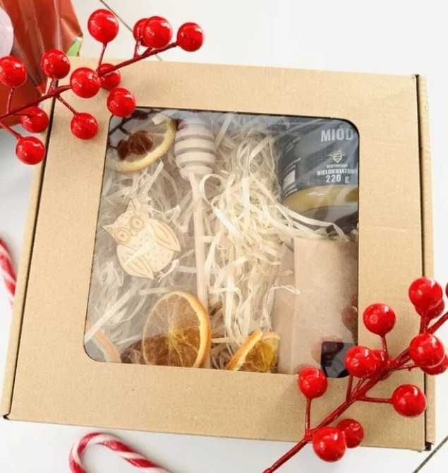 Zestaw prezentowy box miód herbata zestaw Dzień Babci Dziadka